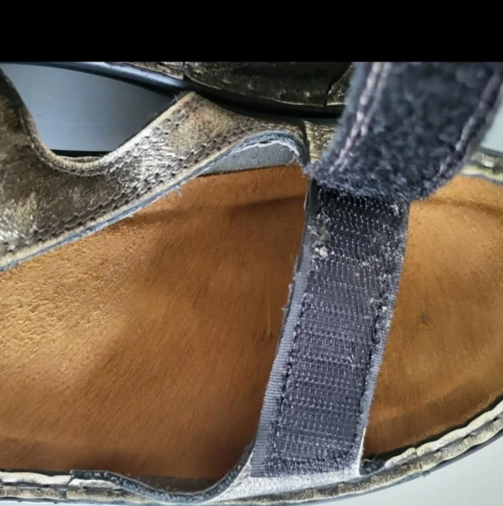 39 NAOT Faso Leather Metallic Metal Slingback Open Toe Sandal Shoe Women 8 8.5